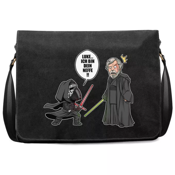 Premium Schultertaschen Parodie auf Star Wars Kylo Ren und Luke Skywalker