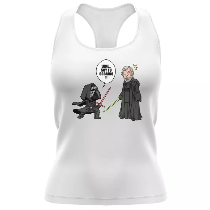 Camiseta Mujer sin mangas Parodia Star Wars Luke Skywalker y Kylo Ren