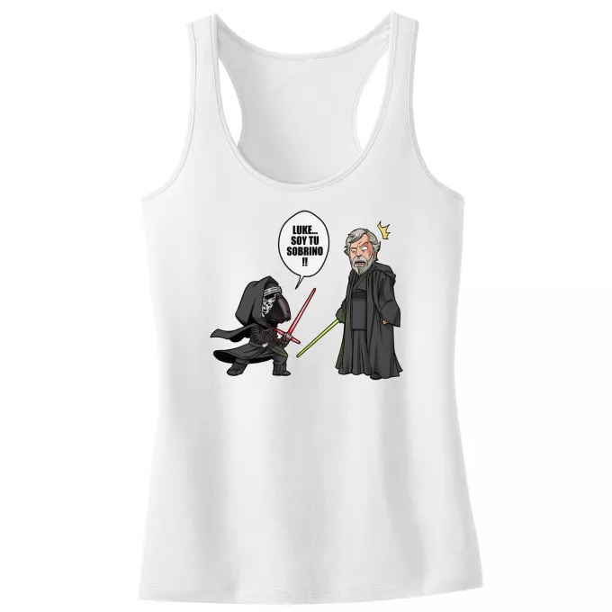 Camisetas Niñas sin mangas Parodia Star Wars Luke Skywalker y Kylo Ren