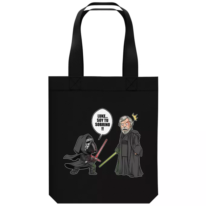 Bolsa (Tote Bag) de algodón orgánico Parodia Star Wars Luke Skywalker y Kylo Ren