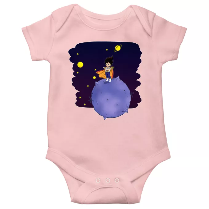 Fatinho de manga curta para bebé (menina) Paródia Dragon Ball Z - DBZ O Principezinho Vegeta
