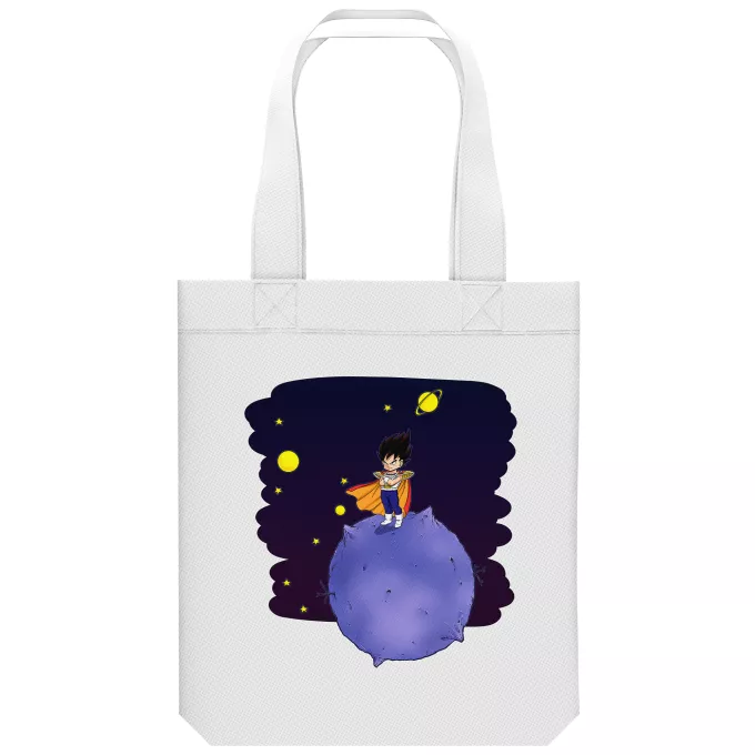 Saco (Tote Bag) de algodão orgânico Paródia Dragon Ball Z - DBZ O Principezinho Vegeta