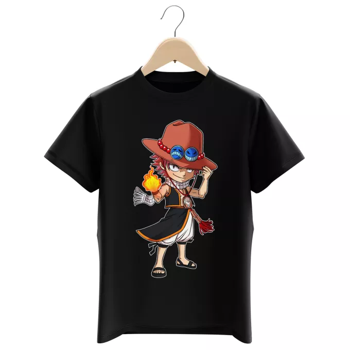 T-shirts för barn Parodi One Piece Portgas D Ace och Natsu