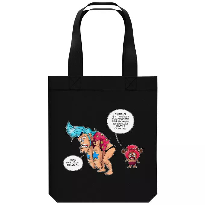 Sac Tote Bag en coton Bio Parodie One Piece Panne sèche ! - Chopper, Franky