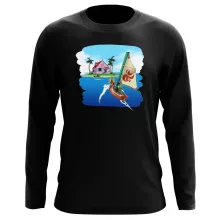 T-Shirts de manga comprida Link “Link e Casa do Kame” – Zelda de parodia