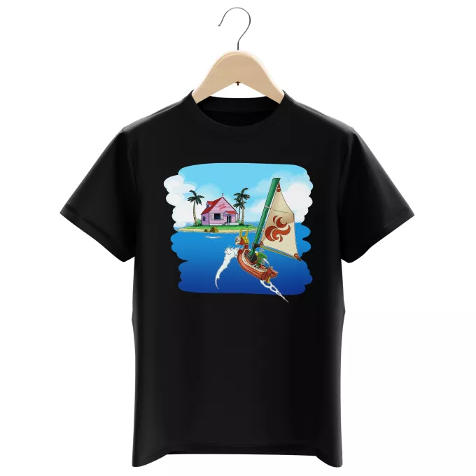 T-shirts crianças rapaz Paródia Zelda Link e Casa do Kame
