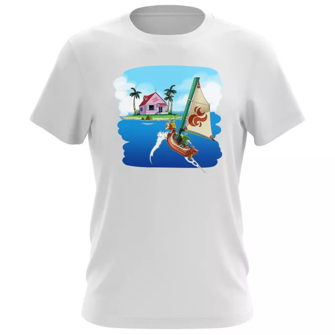 T-shirts de homem Paródia Zelda Link e Casa do Kame