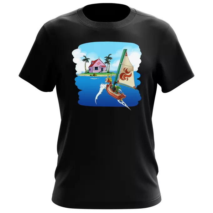 T-shirts de homem Paródia Zelda Link e Casa do Kame