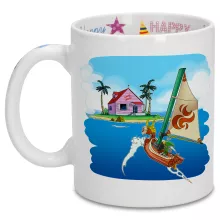 Caneca Link “Link e Casa do Kame” – Zelda de parodia
