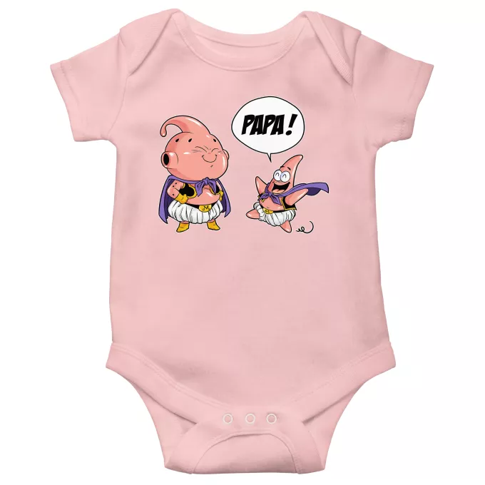 Body bébé manches courtes (Filles) Parodie Dragon Ball Z - DBZ Tel père tel fils (Version SD) - Boubou, Patrick l'étoile de Mer