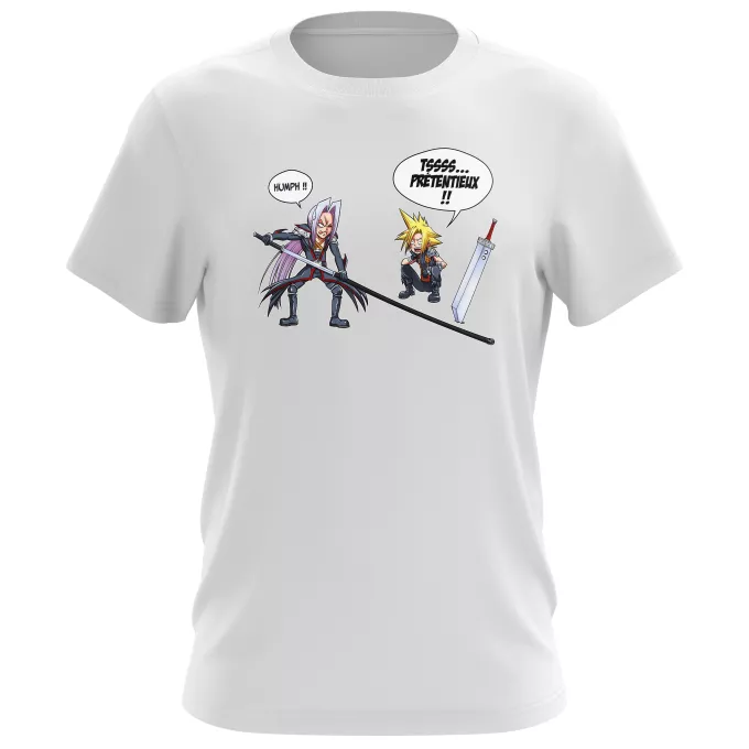 T-shirts Hommes Parodie Final Fantasy VII - FFVII Prétentieux !! - Clad, Sephiroth