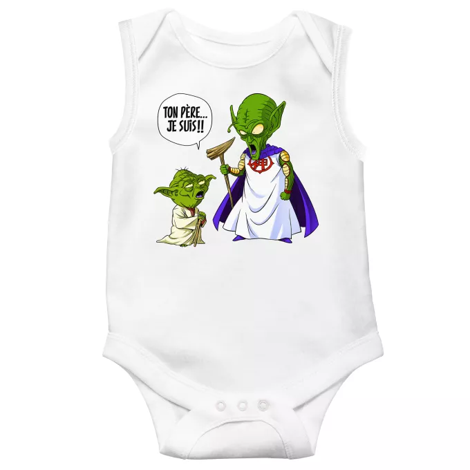 Body bébé sans manches Parodie Star Wars Ton père, je suis... !! - Yoda, le Tout Puissant