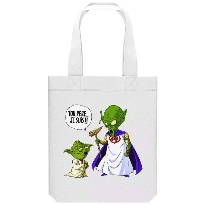 Sac Tote Bag en coton Bio Parodie Star Wars Ton père, je suis... !! - Yoda, le Tout Puissant