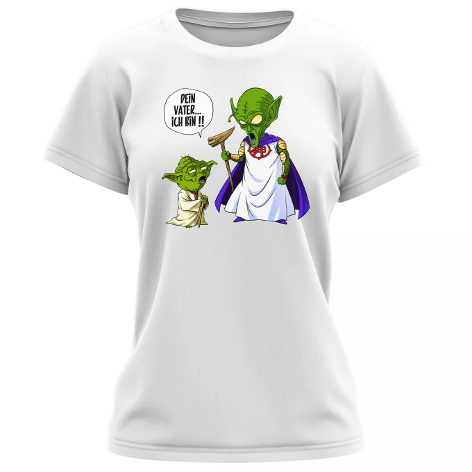 Damen T-shirts Parodie auf Star Wars Yoda von Star Wars und Gott von DBZ