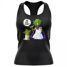 Yoda Damen T-shirt Tank top “Yoda von Star Wars und Gott von DBZ” – Parodie auf Star Wars