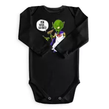 Yoda Langärmliges Baby Strampler “Yoda von Star Wars und Gott von DBZ” – Parodie auf Star Wars