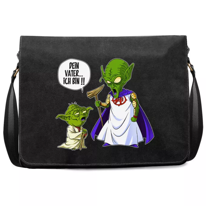 Premium Schultertaschen Parodie auf Star Wars Yoda von Star Wars und Gott von DBZ