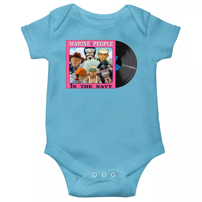 Kurzärmeliger Baby-Bodysuit (Jungen) Parodie auf One Piece Garp, Akainu, Aokiji, Kizaru, Sengoku und Smoker