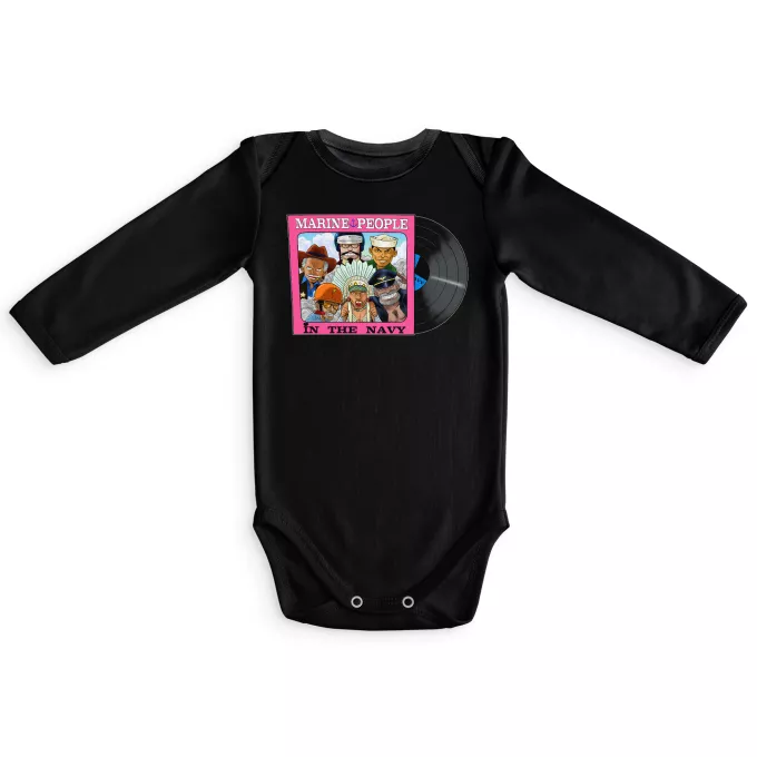 Langärmliges Baby Strampler Parodie auf One Piece Garp, Akainu, Aokiji, Kizaru, Sengoku und Smoker