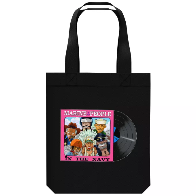 Shopper (Tote Bag) aus Bio-Baumwolle Parodie auf One Piece Garp, Akainu, Aokiji, Kizaru, Sengoku und Smoker