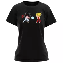 Maglietta da Donna Son Goku “Son Goku e Vegeta X Ryu e Ken” – Parodia dei Dragon Ball Z