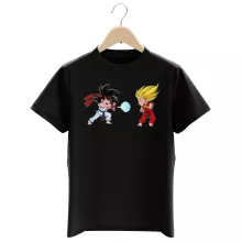 Maglietta per bambini e ragazzi Son Goku “Son Goku e Vegeta X Ryu e Ken” – Parodia dei Dragon Ball Z