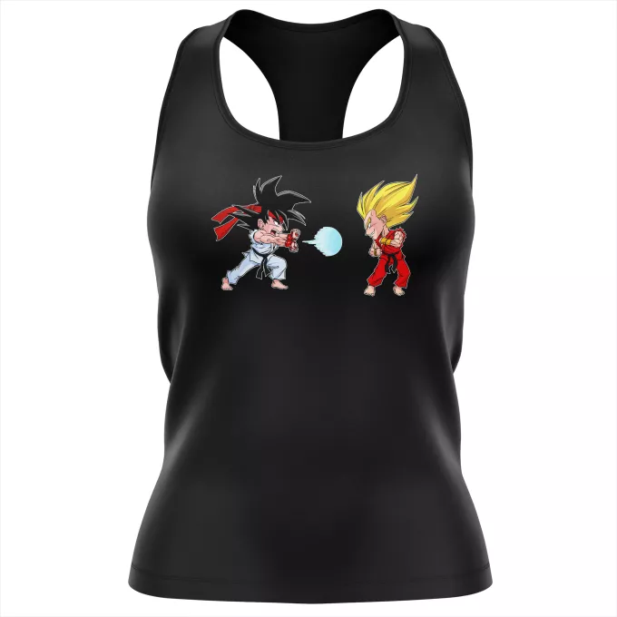 Débardeur Femme Parodie Dragon Ball Z - DBZ Super Kamehadoken !! - Sangoku, Végéta X Ryu