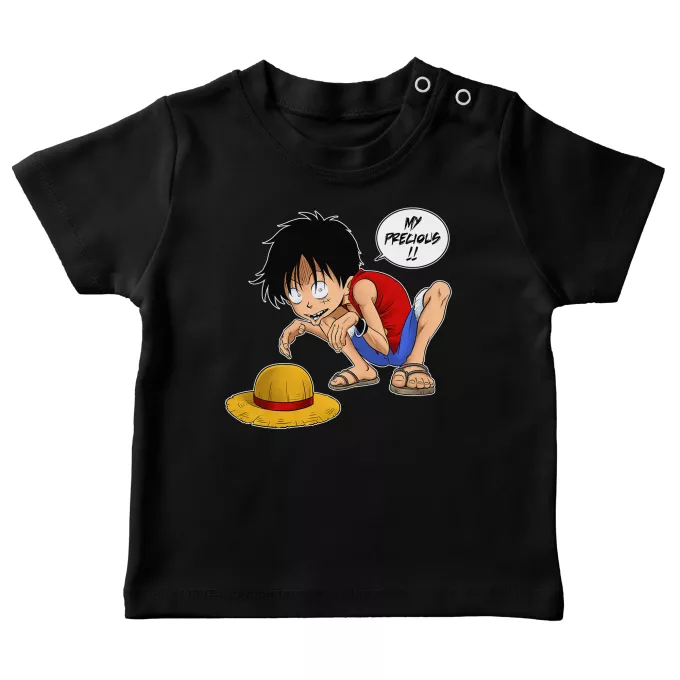Baby's T-shirts Parody of One Piece Luffy and Gollum - My Precious