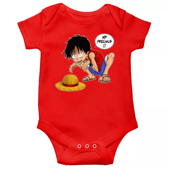 Short sleeve Baby Bodysuits Parody of One Piece Luffy and Gollum - My Precious