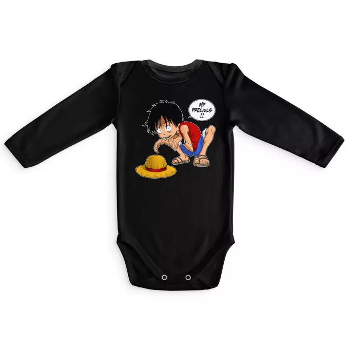 Long sleeve Baby Bodysuits Parody of One Piece Luffy and Gollum - My Precious