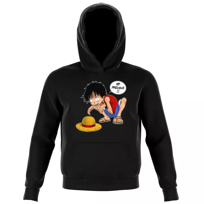 Kids Hooded Sweatshirts Parody of One Piece Luffy and Gollum - My Precious