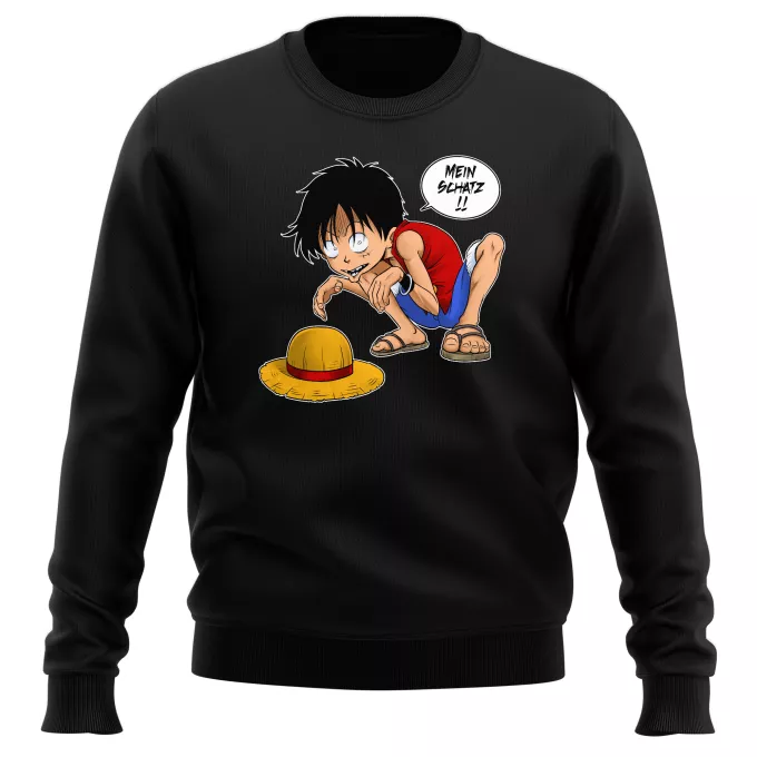 Sweatshirts Parodie auf One Piece Monkey D. Ruffy und Gollum - Mein Schatz