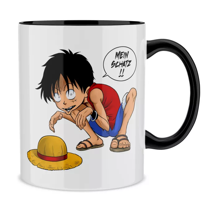 Tassen Parodie auf One Piece Monkey D. Ruffy und Gollum - Mein Schatz
