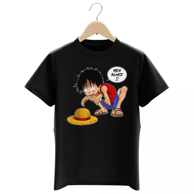 Jungen Kinder T-Shirts Parodie auf One Piece Monkey D. Ruffy und Gollum - Mein Schatz