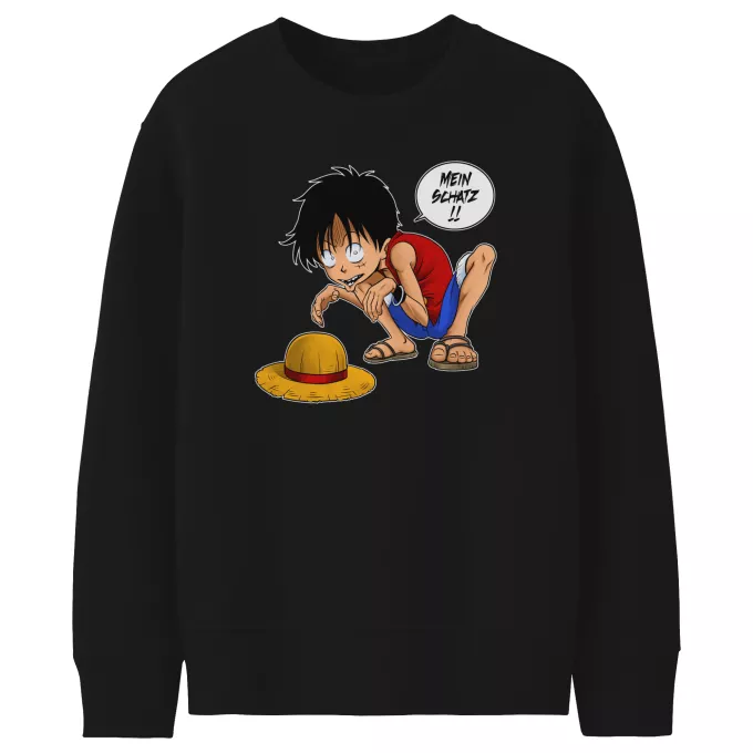 Kinder Sweatshirt Parodie auf One Piece Monkey D. Ruffy und Gollum - Mein Schatz