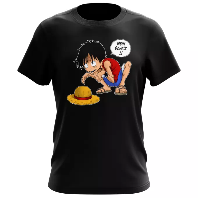 Herren T-shirts Parodie auf One Piece Monkey D. Ruffy und Gollum - Mein Schatz