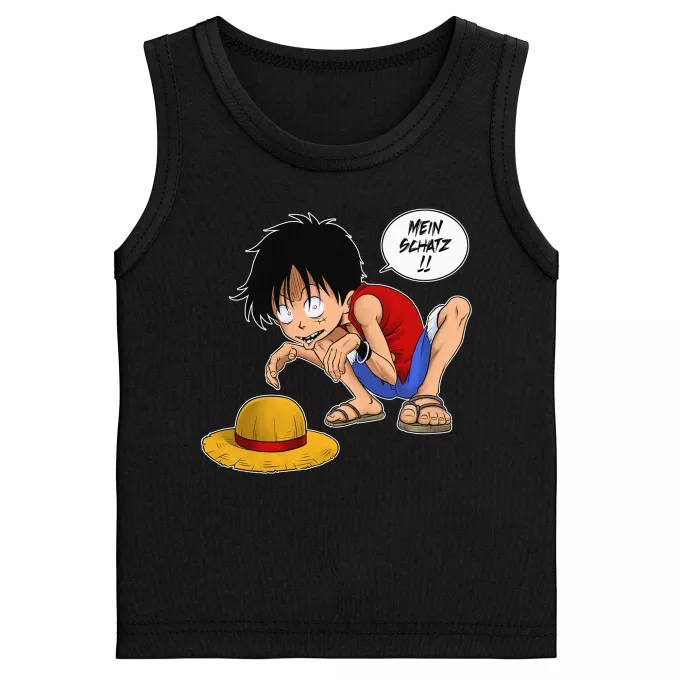 Jungen Kinder Tank Top Parodie auf One Piece Monkey D. Ruffy und Gollum - Mein Schatz