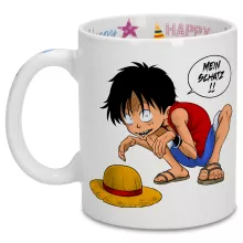 Monkey D. Ruffy Tasse “Monkey D. Ruffy und Gollum - Mein Schatz” – Parodie auf One Piece