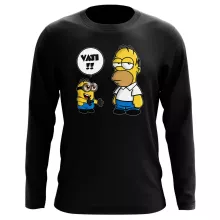 Kevin Minion Langarm T-Shirt “Kevin Minion et Homer Simpson” – Parodie auf Minions