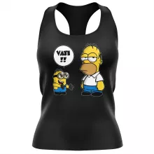 Kevin Minion Damen T-shirt Tank top “Kevin Minion et Homer Simpson” – Parodie auf Minions