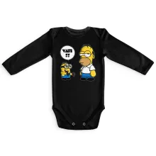 Kevin Minion Langärmliges Baby Strampler “Kevin Minion et Homer Simpson” – Parodie auf Minions