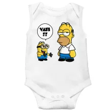 Kevin Minion ärmelloser Baby Strampler “Kevin Minion et Homer Simpson” – Parodie auf Minions