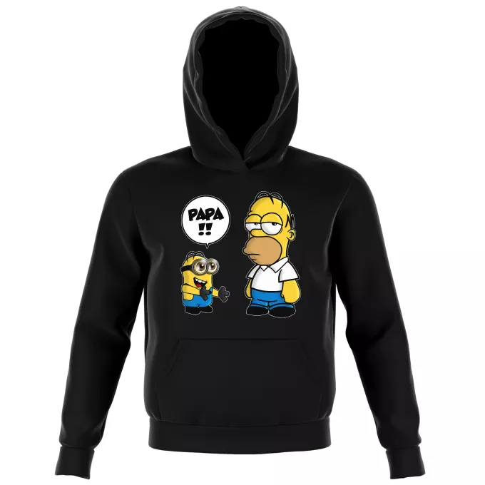 Sweat-shirts à Capuche Enfant Parodie Les Minions Un fiston trop mignon (Super Deformed) - Homer Simpson, Kévin le Minion