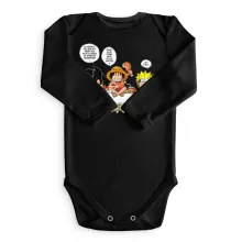 Body bébé manches longues Luffy « La recette d'un bon shonen Manga (Super Deformed) » – Parodie Naruto