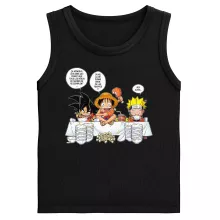 Débardeurs Enfants Luffy « La recette d'un bon shonen Manga (Super Deformed) » – Parodie Naruto