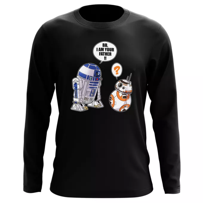 Lange Mouwen T-Shirts Parodie Star Wars R2-D2 en BB-8
