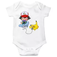Pikachu Baby Bodysuit “Pikachu and Ash Ketchum” – Pokémon parody