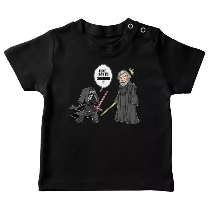 Camisetas bebé Parodia Star Wars Luke Skywalker y Kylo Ren