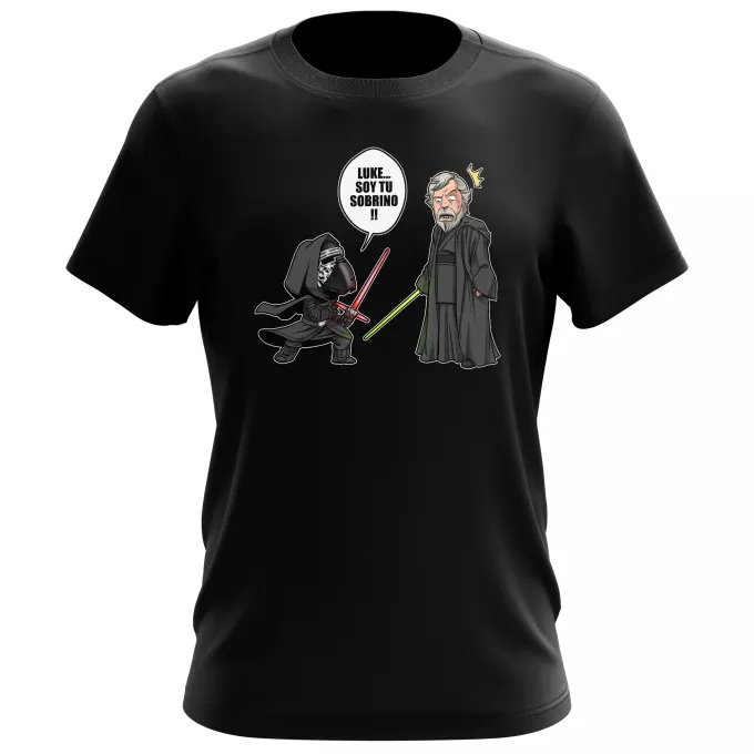 Camisetas Hombre Parodia Star Wars Luke Skywalker y Kylo Ren