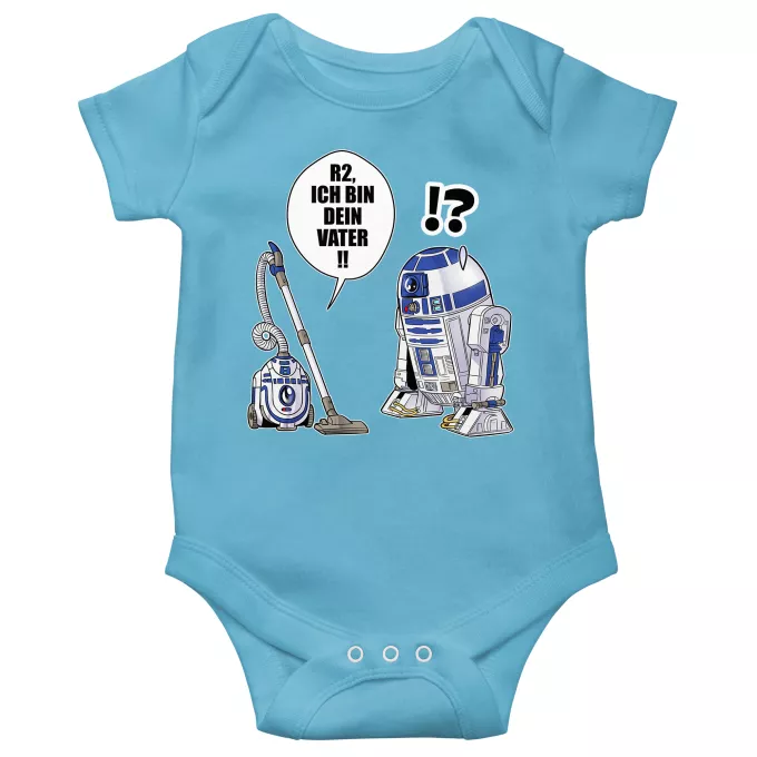 Kurzärmeliger Baby-Bodysuit (Jungen) Parodie auf Star Wars R2-D2 - Ich Bin Dein Vater